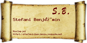 Stefani Benjámin névjegykártya